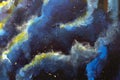 Abstract Blue Cosmos Night Clouds Painting Concept