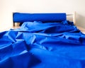 Abstract blue cotton background, piece of fabric Royalty Free Stock Photo