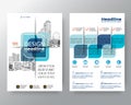 Abstract blue cross graphic element Vector brochure cover flyer poster design layout template in A4 size. Royalty Free Stock Photo