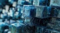 Abstract Blue Crystal Cubes: A Deep Dive into Geometric Texture Royalty Free Stock Photo