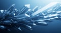 Abstract blue crystal shards background with light reflections Royalty Free Stock Photo