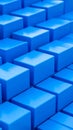 Abstract blue cubes arranged in a repeating pattern, geometric background Royalty Free Stock Photo