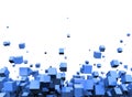 Abstract blue cubes background