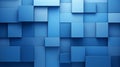 abstract blue cubes background. 3d rendering, 3d illustration. Generative AI Royalty Free Stock Photo