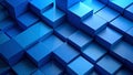 Abstract blue cubes background, geometric 3D pattern, modern design, digital art. Royalty Free Stock Photo