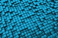 Abstract Blue Cubes Background - Long Distance Royalty Free Stock Photo