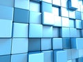 Abstract blue cubes background wallpaper Royalty Free Stock Photo