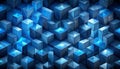 Abstract Blue Cubes Pattern Royalty Free Stock Photo