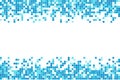 Abstract blue cyan winter mosaic background. Aqua blue colored square tiles. Pixel clean backdrop with copy space. Vector