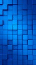 Abstract blue 3D cube background, geometric pattern, modern digital design. Royalty Free Stock Photo