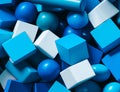 Abstract blue 3D cubes and spheres design background Royalty Free Stock Photo