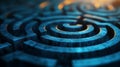 Abstract Blue 3D Maze Labyrinth Puzzle Design Royalty Free Stock Photo