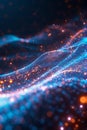 Abstract Blue Data Flow: Dynamic Energy Stream Digital Particles Portrait Images Generative AI Royalty Free Stock Photo