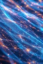Abstract Blue Data Flow Lines: Dynamic Futuristic Network, Portrait Images Generative AI Royalty Free Stock Photo