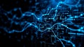 Abstract Blue Data Flow Network Visualization Royalty Free Stock Photo