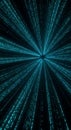 Abstract Blue Data Stream Radiating in Dark Space Royalty Free Stock Photo