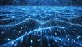 Abstract blue data stream visualization: big data, AI, and network connections in digital space Royalty Free Stock Photo