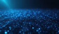 Abstract blue digital background with glowing particles and light rays. Represents big data streams and tech concepts. Clean and Royalty Free Stock Photo