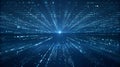 Abstract Blue Digital Data Stream Futuristic Technology Background Royalty Free Stock Photo