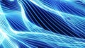 Abstract blue digital energy streams forming smooth light waves and glowing lines, representing data flow, technology Royalty Free Stock Photo