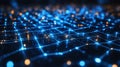 Abstract blue digital grid with glowing connections, representing advanced technology Royalty Free Stock Photo