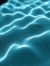Abstract Blue Digital Grid Waveform with Glowing Lines technology science Royalty Free Stock Photo
