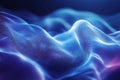 Abstract Blue Digital Mesh Surface Waves with Glowing Light Particles, Futuristic Technology and Data Flow Concept Royalty Free Stock Photo