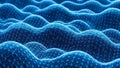 Abstract blue digital mesh waves creating a futuristic digital landscape Royalty Free Stock Photo
