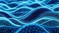 Abstract blue digital mesh waves creating a futuristic and technological background Royalty Free Stock Photo