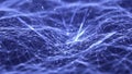 Abstract Blue Digital Network with Glowing Nodes and Light Streaks technology data Royalty Free Stock Photo