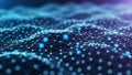 Abstract blue digital network grid with glowing nodes and connections image photo Royalty Free Stock Photo