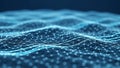 Abstract blue digital network grid with glowing nodes and lines technology Royalty Free Stock Photo