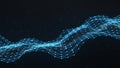 Abstract Blue Digital Network Wave Form with Glowing Particles image photo Royalty Free Stock Photo