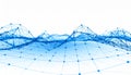 Abstract Blue Digital Network Wave on White Background Royalty Free Stock Photo