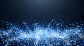 Abstract blue digital particle flow background Royalty Free Stock Photo