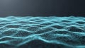 Abstract Blue Digital Particle Mesh Forming a Wavy Surface on Dark Background image Royalty Free Stock Photo