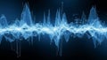 Abstract blue digital sound wave visualization with network connections Royalty Free Stock Photo