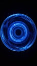 Abstract Blue Digital Sphere with Glowing Particles on Black Background Royalty Free Stock Photo
