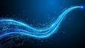Abstract Blue Digital Stream of Data and Light Trails with Binary Code image photo Royalty Free Stock Photo