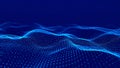Abstract blue digital wave background, data flow, technology concept Royalty Free Stock Photo