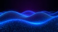 Abstract Blue Digital Wave Background with Dotted Texture and Modern Technology Feel Perfect for Presentations and Futuristic Royalty Free Stock Photo