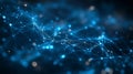 Abstract blue digital wave of binary code particles flowing on cyberspace Royalty Free Stock Photo