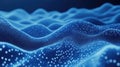 Abstract blue digital wave connecting data points Royalty Free Stock Photo