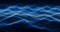 Abstract Blue Digital Wave Form Composed of Tiny Glowing Particles Royalty Free Stock Photo