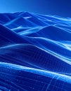 Abstract Blue Digital Wave Landscape Royalty Free Stock Photo