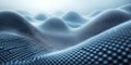 Abstract Blue Digital Wave Pattern Background Texture 3D Art Data Dots Grid Mesh Flow