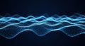 Abstract blue digital wave pattern of glowing particles image photo Royalty Free Stock Photo