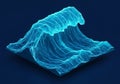 Abstract Blue Digital Wave Rendering Royalty Free Stock Photo