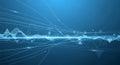 Abstract Blue Digital Waveform Background with Geometric Elements Royalty Free Stock Photo