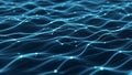 Abstract Blue Digital Waveform with Connected Glowing Nodes image photo Royalty Free Stock Photo